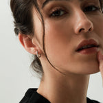Pair of Small Rectangular Hoop Earrings in Sterling Silver, Oval Hoop Earrings, Chunky Hoop Earrings, Silver or Gold, Square Hoop Earrings