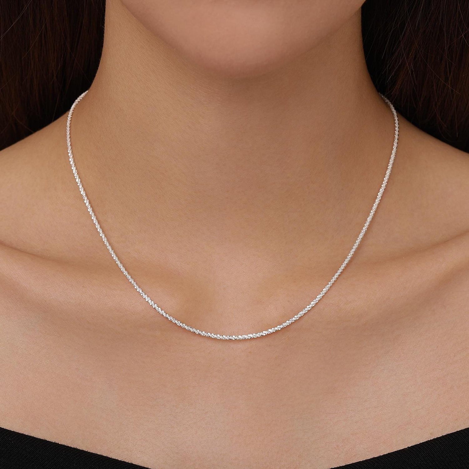 Sterling Silver Sparkle Chain Necklace, Margarita Chain Necklace or Bracelet, Various Length, Sparkly Chain Necklace, Sparkling Chain