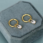Oval CZ Huggie Hoop in Sterling Silver, Silver or Gold, Minimalist Simple Hoop Earrings, Detachable and Interchangeable