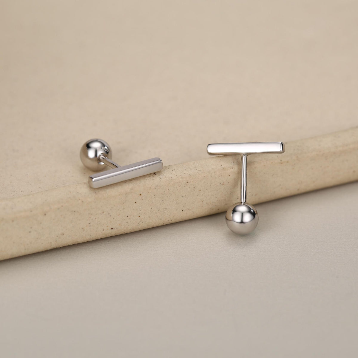 Tiny Bar Screw Back Earrings in Sterling Silver, Silver, Gold or Rose Gold, Piercing Jewellery, Helix Earrings, Cartilage Earrings