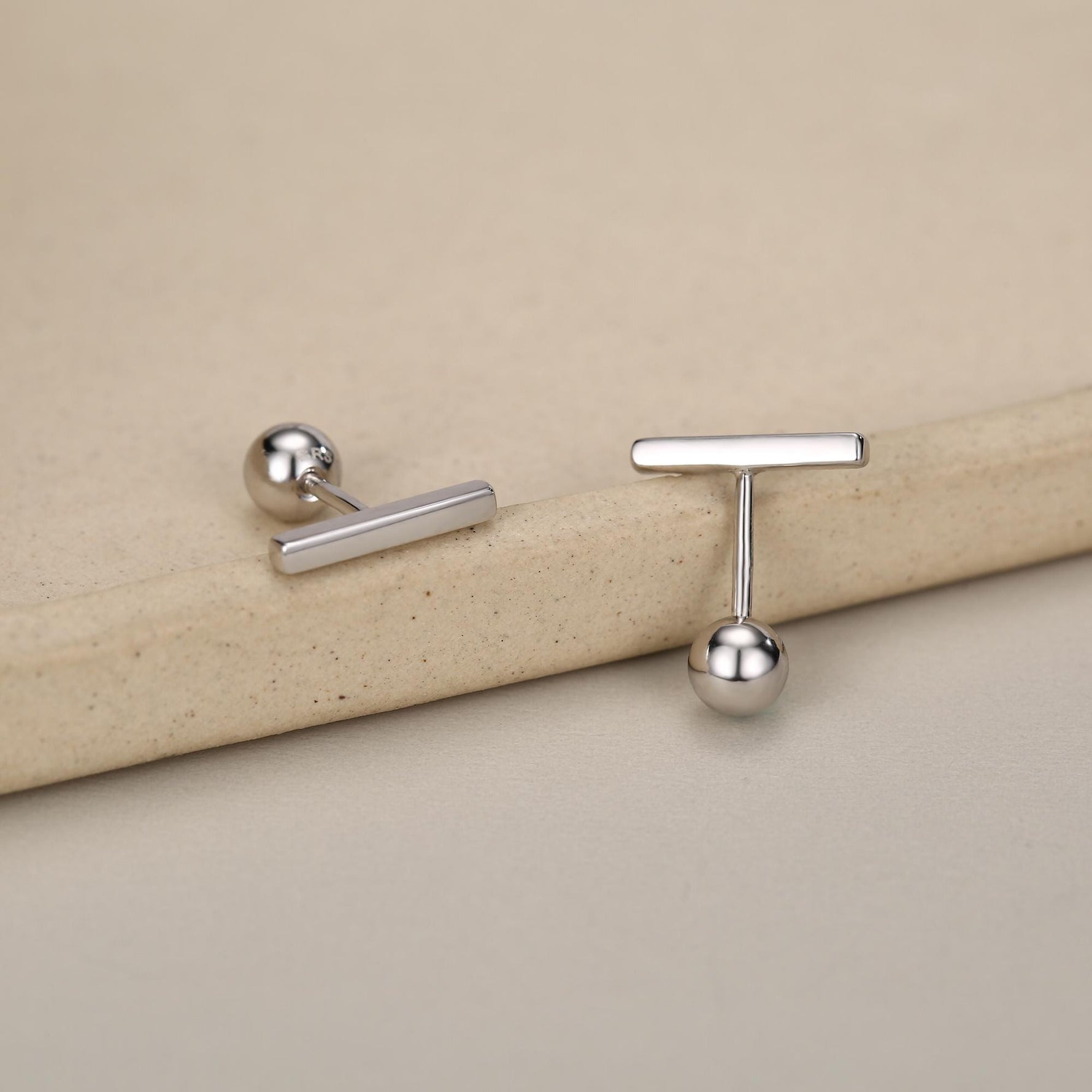 Tiny Bar Screw Back Earrings in Sterling Silver, Silver, Gold or Rose Gold, Piercing Jewellery, Helix Earrings, Cartilage Earrings