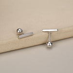 Tiny Bar Screw Back Earrings in Sterling Silver, Silver, Gold or Rose Gold, Piercing Jewellery, Helix Earrings, Cartilage Earrings