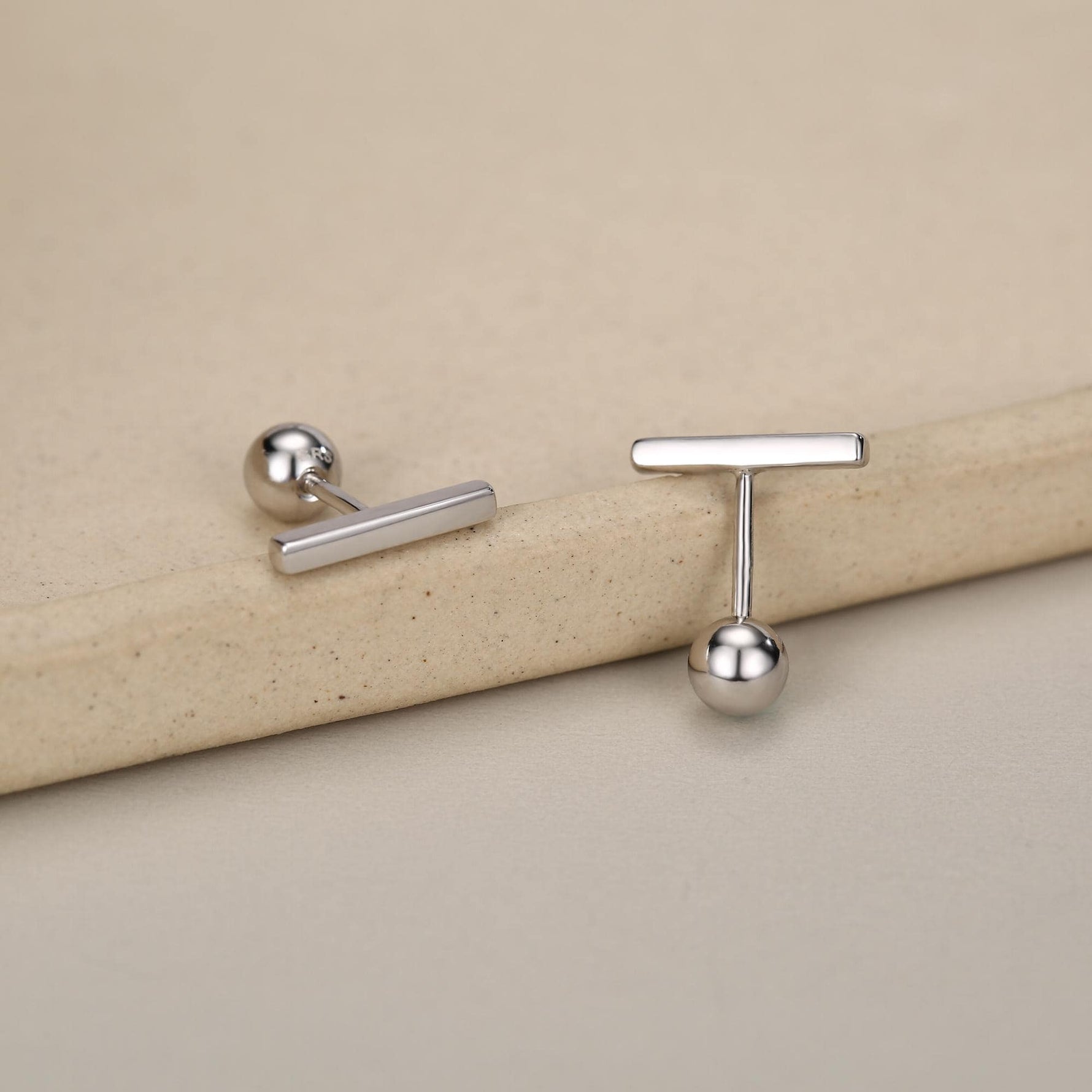 Tiny Bar Screw Back Earrings in Sterling Silver, Silver, Gold or Rose Gold, Piercing Jewellery, Helix Earrings, Cartilage Earrings