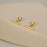 Tiny Bar Screw Back Earrings in Sterling Silver, Silver, Gold or Rose Gold, Piercing Jewellery, Helix Earrings, Cartilage Earrings