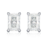 0.8Ct Radiant Cut Moissanite Diamond Stud Earrings in Sterling Silver