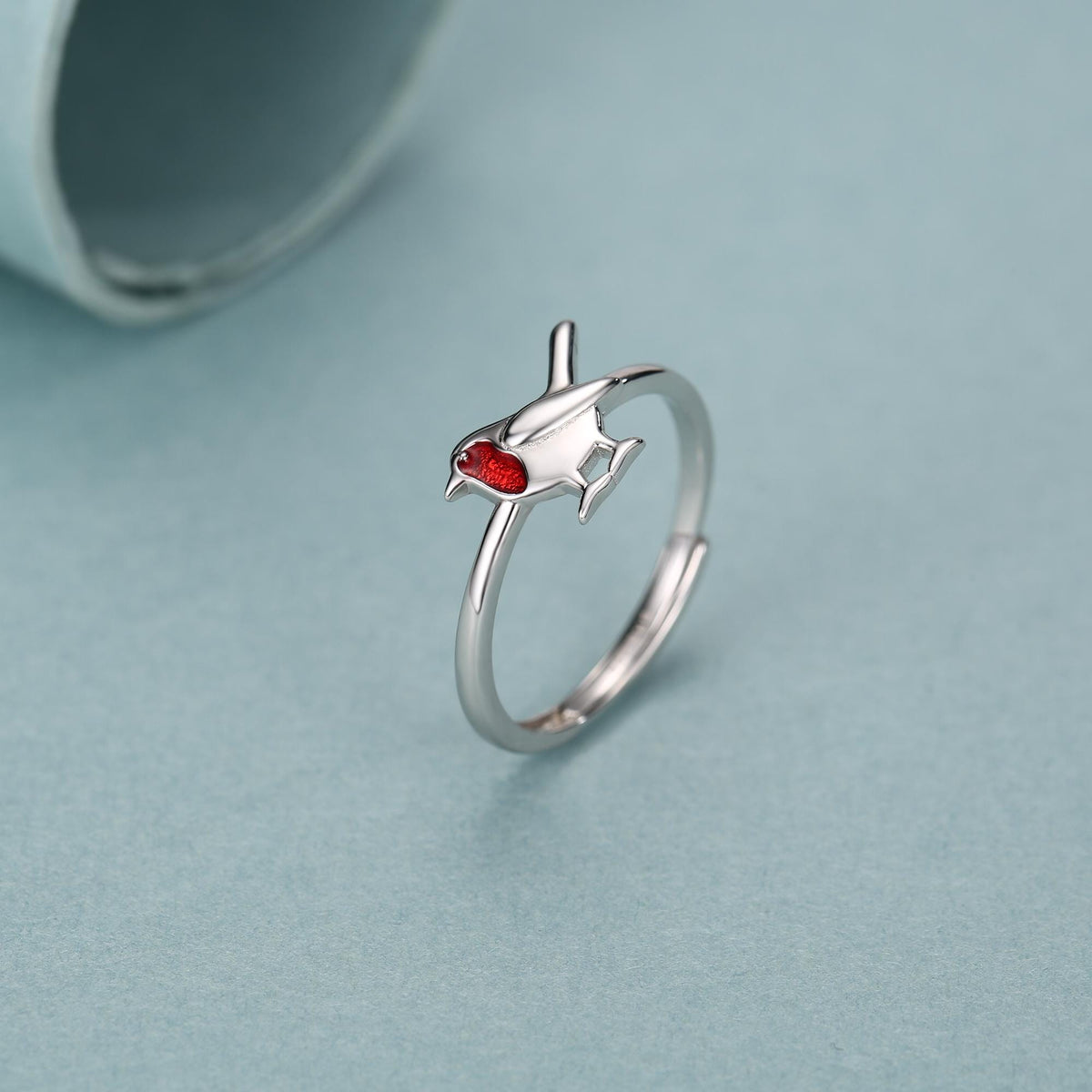 Delicate Robin Bird Motif Ring