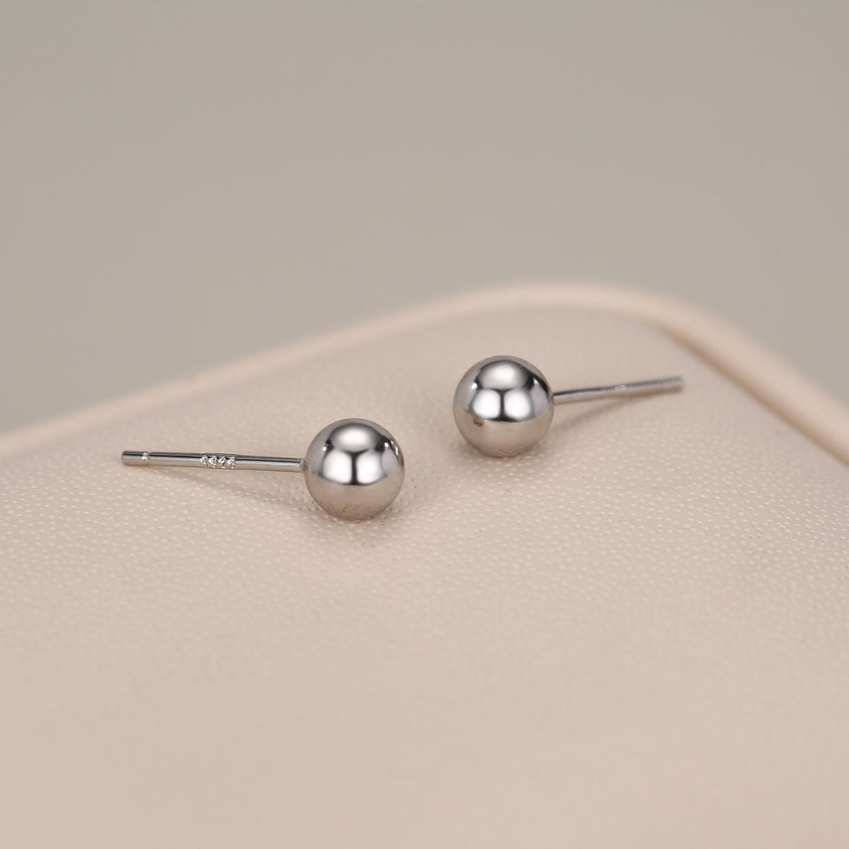 Sterling Silver Dainty Little Ball Circle Sphere Tiny Stud Earrings, Minimalist Geometric Design