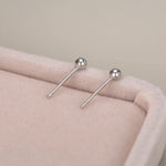 Sterling Silver Dainty Little Ball Circle Sphere Tiny Stud Earrings, Minimalist Geometric Design