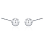 Sterling Silver Dainty Little Ball Circle Sphere Tiny Stud Earrings, Minimalist Geometric Design