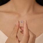 Amethyst Prong Set Pear Cut Droplet Gemstone Ring