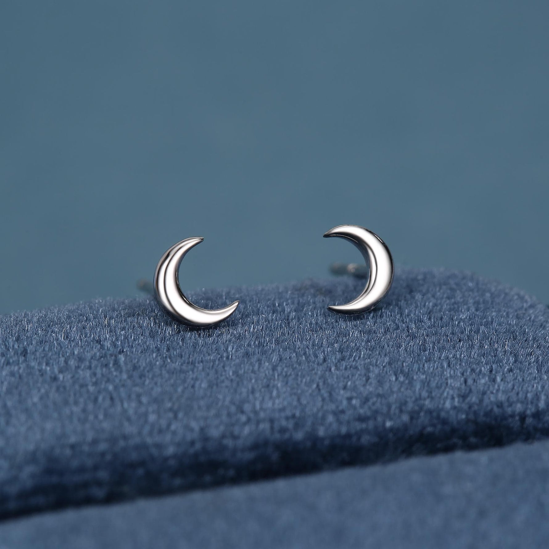 Extra Tiny Crescent Moon Stud Earrings in Sterling Silver - Silver or Gold or Rose Gold - New Moon Earrings - Petite Stud Earrings