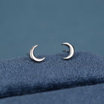 Extra Tiny Crescent Moon Stud Earrings in Sterling Silver - Silver or Gold or Rose Gold - New Moon Earrings - Petite Stud Earrings