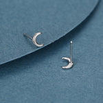 Extra Tiny Crescent Moon Stud Earrings in Sterling Silver - Silver or Gold or Rose Gold - New Moon Earrings - Petite Stud Earrings
