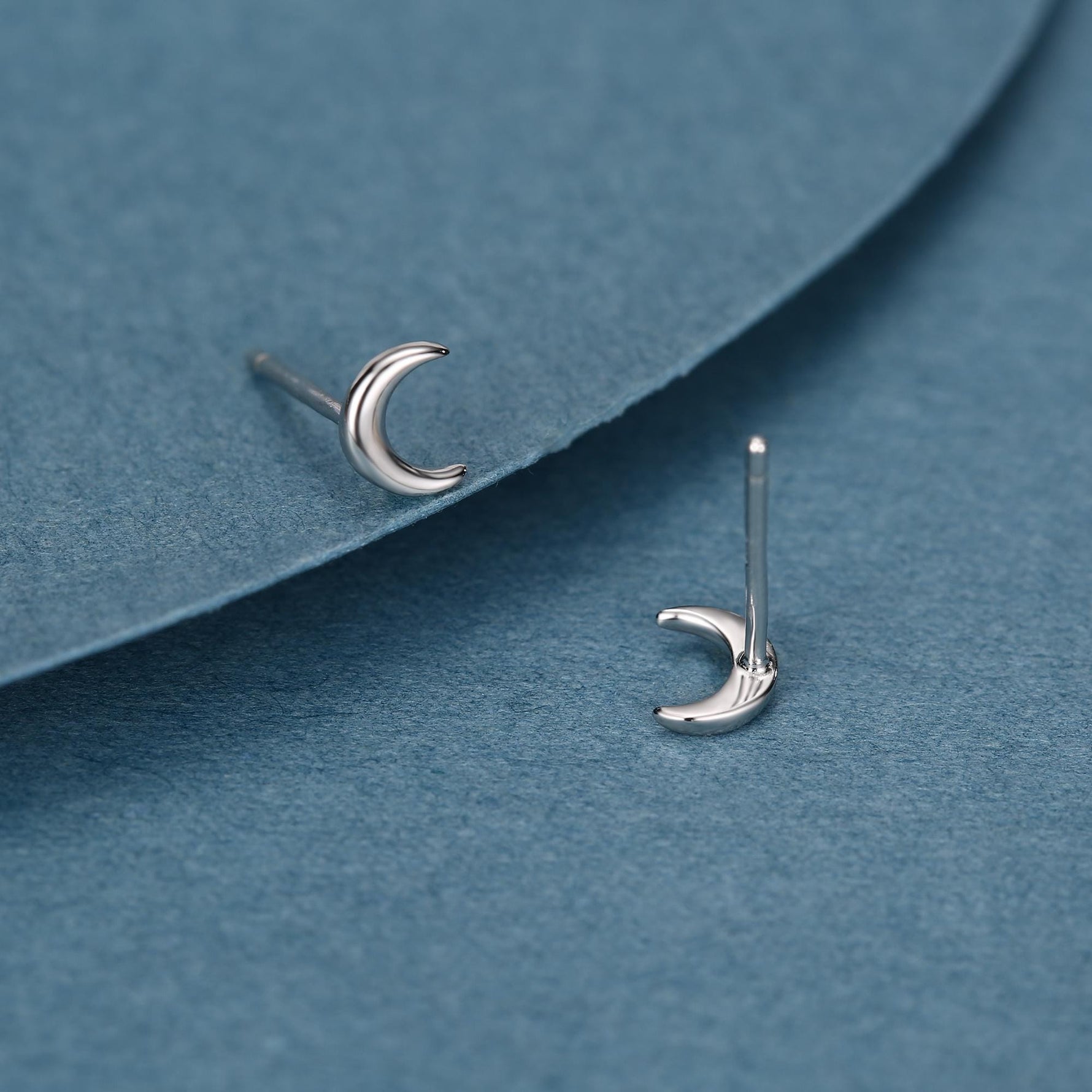 Extra Tiny Crescent Moon Stud Earrings in Sterling Silver - Silver or Gold or Rose Gold - New Moon Earrings - Petite Stud Earrings