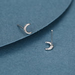 Extra Tiny Crescent Moon Stud Earrings in Sterling Silver - Silver or Gold or Rose Gold - New Moon Earrings - Petite Stud Earrings
