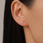 Extra Tiny Crescent Moon Stud Earrings in Sterling Silver - Silver or Gold or Rose Gold - New Moon Earrings - Petite Stud Earrings