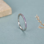 Lilac Purple Amethyst Half Eternity Ring