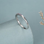 Lilac Purple Amethyst Half Eternity Ring