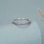 Lilac Purple Amethyst Half Eternity Ring