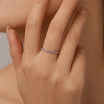 Lilac Purple Amethyst Half Eternity Ring