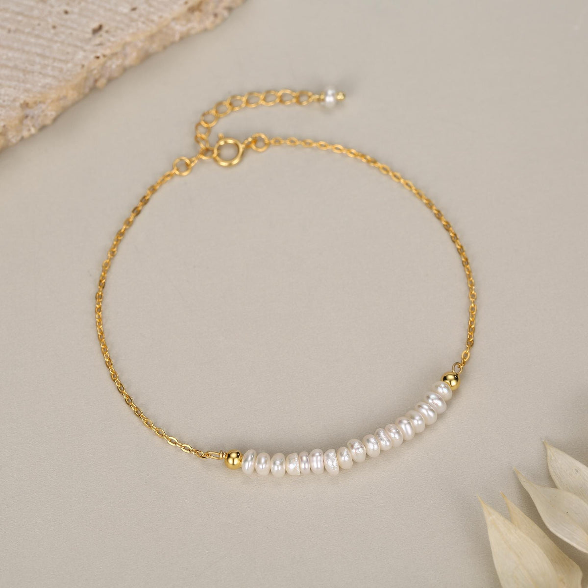 Sterling Silver Irregular Shape Freshwater Pearl Bracelet