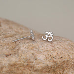 Om Stud Earrings in Sterling Silver, Silver or Gold, Buddhist Earrings, Meditation Earrings, Yoga Earrings