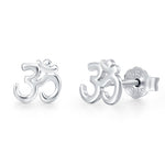 Om Stud Earrings in Sterling Silver, Silver or Gold, Buddhist Earrings, Meditation Earrings, Yoga Earrings