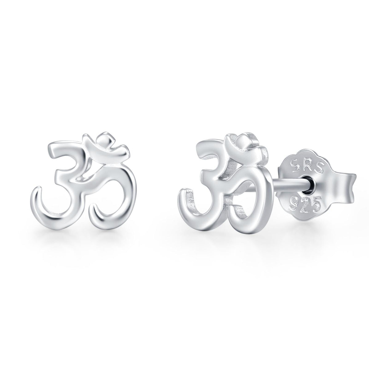 Om Stud Earrings in Sterling Silver, Silver or Gold, Buddhist Earrings, Meditation Earrings, Yoga Earrings