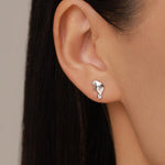 Sterling Silver Walrus & Manatee Mismatched Stud Earrings, Asymmetric Manatee and Walrus Earrings