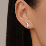 Manatee Stud Earrings in Sterling Silver, Nature Inspired Animal Earrings