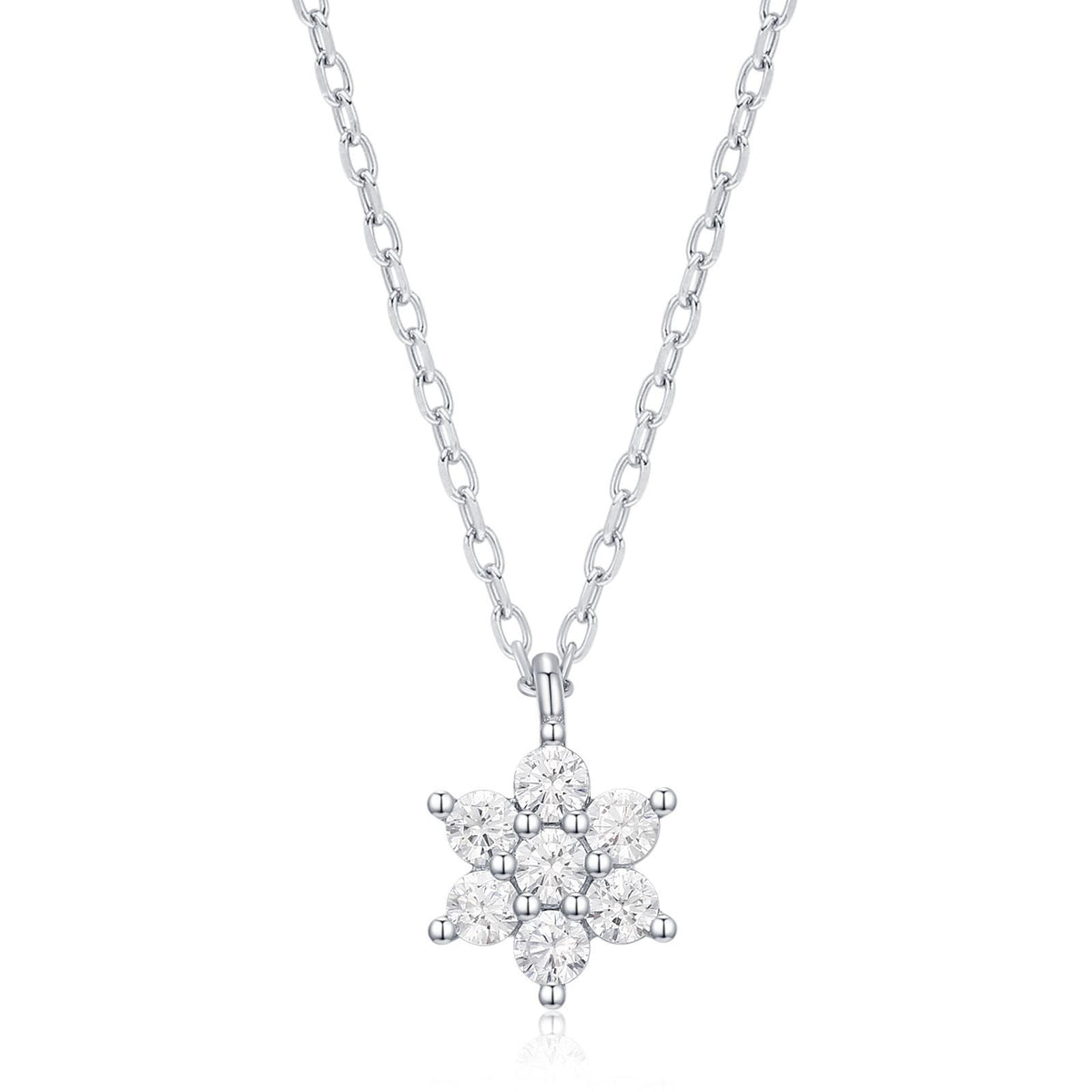 CZ Flower Cluster Pendant Necklace