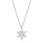 CZ Flower Cluster Pendant Necklace