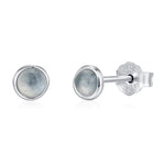 Sterling Silver Tiny Aquamarine Stud Earrings, 3mm Genuine Aquamarine Stone, Semi-precious Jewellery