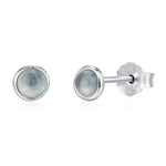 Sterling Silver Tiny Aquamarine Stud Earrings, 3mm Genuine Aquamarine Stone, Semi-precious Jewellery