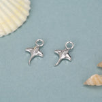 Sterling Silver Manta Ray Fish Huggie Hoop Earrings, Stingray Dangle Hoop Earrings, Dainty Fish Dangle Earrings
