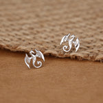Dragon Stud Earrings in Sterling Silver