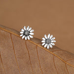 Tiny Daisy Flower Stud Earrings in Sterling Silver, Two Finished Available Silver Daisy Earrings, Silver Daisy Blossom Earrings