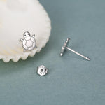 Cute Little Turtle Stud Earrings in Sterling Silver - Animal Stud Earrings - Nature Inspired - Cute, Fun, Whimsical