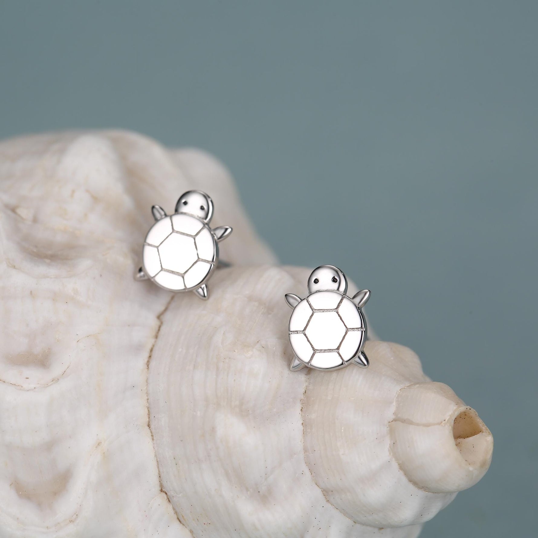 Cute Little Turtle Stud Earrings in Sterling Silver - Animal Stud Earrings - Nature Inspired - Cute, Fun, Whimsical