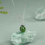Jade Pear Cabochon Pendant Necklace