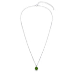 Jade Pear Cabochon Pendant Necklace
