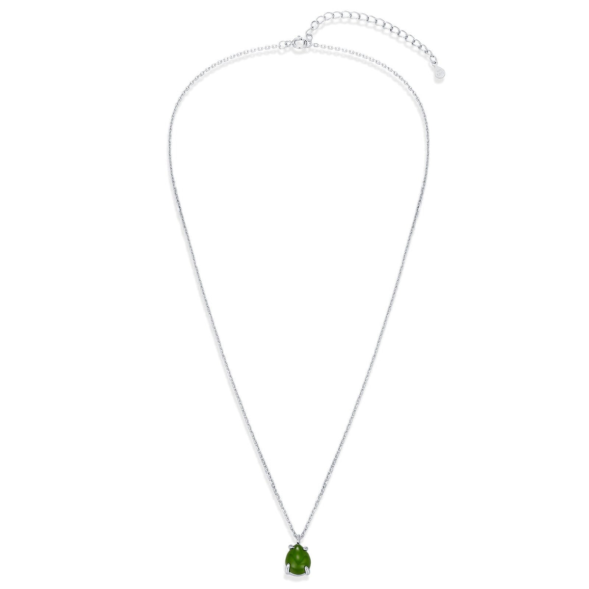 Jade Pear Cabochon Pendant Necklace