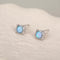 Sterling Silver Blue Opal Cat Stud Earrings