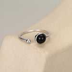 Black Onyx Bezel Open Ring
