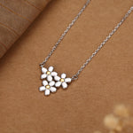 Forget Me Not Flower Trio Pendant Necklace