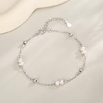 Delicate Pearl Cluster & Silver Station Bracelet