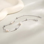 Delicate Pearl Cluster & Silver Station Bracelet