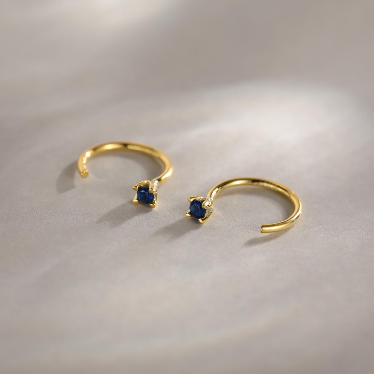 Extra Tiny Sterling Silver 2mm CZ Huggie Hoop Earrings, Silver or Gold, Minimal CZ Open Huggies, CZ Open Hoops, C Hoops in Sterling Silver