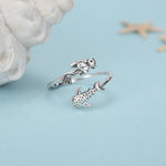 Sterling Silver Scuba Diver and Whale Shark Open Ring