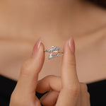 Sterling Silver Scuba Diver and Whale Shark Open Ring